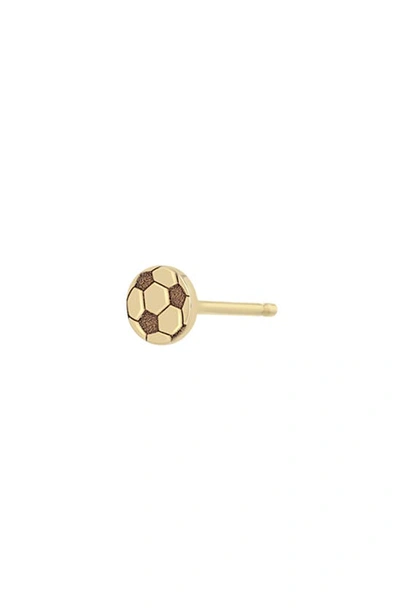 Shop Zoë Chicco Itty Bitty 14k Gold Soccer Ball Single Stud Earring In 14k Yellow Gold
