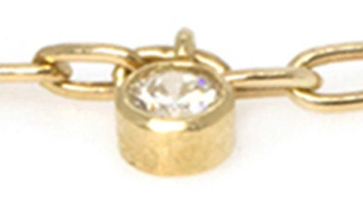 Shop Zoë Chicco Diamond Charm Oval Link Chain Bracelet In 14k Yellow Gold