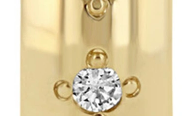 Shop Zoë Chicco Small Diamond Huggie Hoop Earrings In 14k Yellow Gold