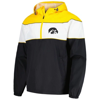 Shop G-iii Sports By Carl Banks Black Iowa Hawkeyes Center Line Half-zip Raglan Hoodie Jacket