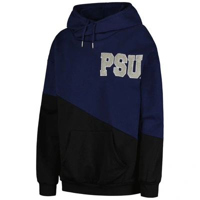 Shop Gameday Couture Navy/black Penn State Nittany Lions Matchmaker Diagonal Cowl Pullover Hoodie