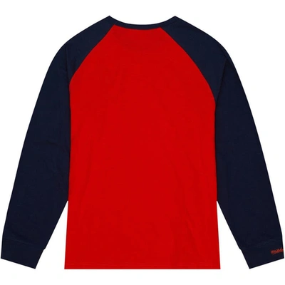Shop Mitchell & Ness Orange Virginia Cavaliers Legendary Slub Raglan Long Sleeve T-shirt In Red