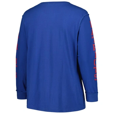 Shop 47 ' Royal New England Patriots Plus Size Honey Cat Soa Long Sleeve T-shirt