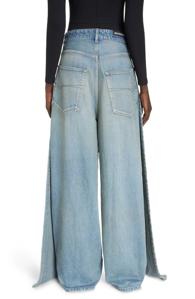 Shop Balenciaga Double Leg Baggy Wide Leg Pants In Blonde Ring