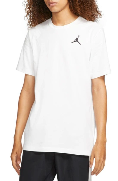 Shop Jordan Jumpman Embroidered T-shirt In White/ Black