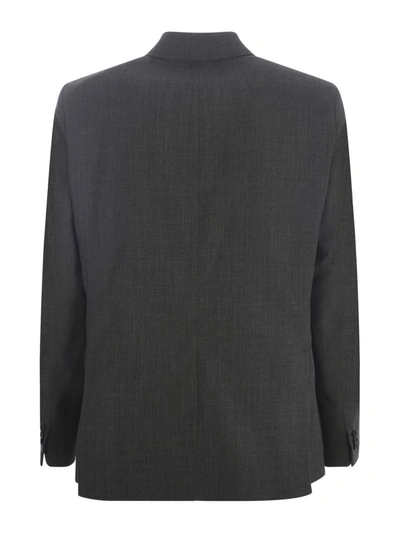 Shop Amaranto Amaránto Double-breasted Jacket In Grey