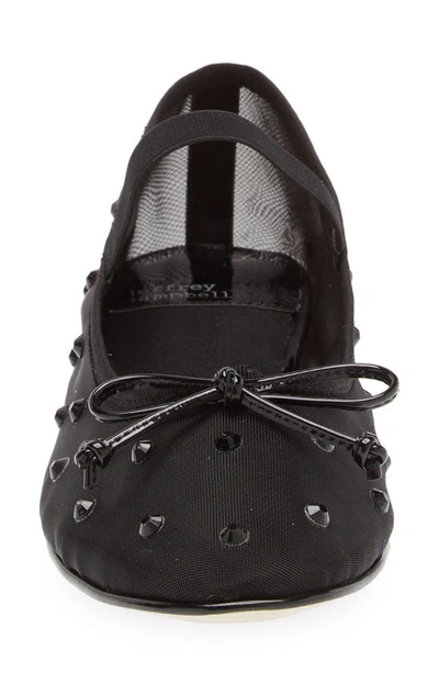 Shop Jeffrey Campbell Releve Crystal Embellished Mary Jane Flat In Black Mesh Clear Combo