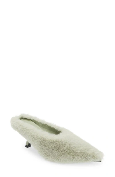 Shop Jeffrey Campbell Faux Fur Mule In Mint