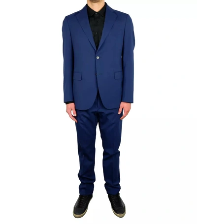 Shop Aquascutum Blue Wool Men's Suit
