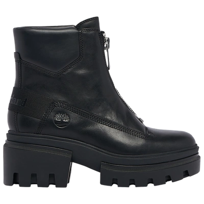 Shop Timberland Womens  Everleigh Front Zip Boot In Black/black
