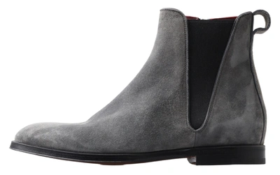Shop Dolce & Gabbana Gray Leather Men Ankle Boots Men's Shoes