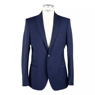 Shop Emilio Romanelli Elegant Blue Wool Blend Men's Men's Suit