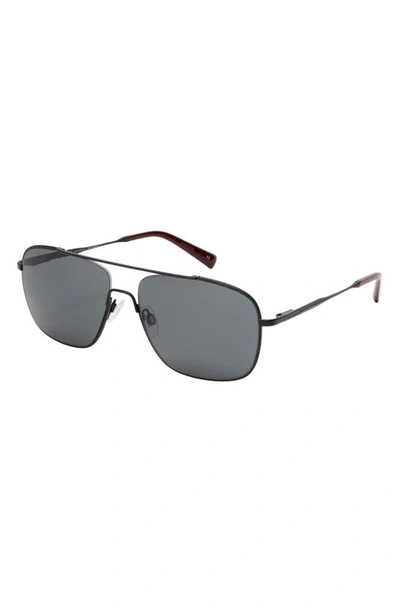 Shop Ted Baker 57mm Polarized Navigator Sunglasses In Black