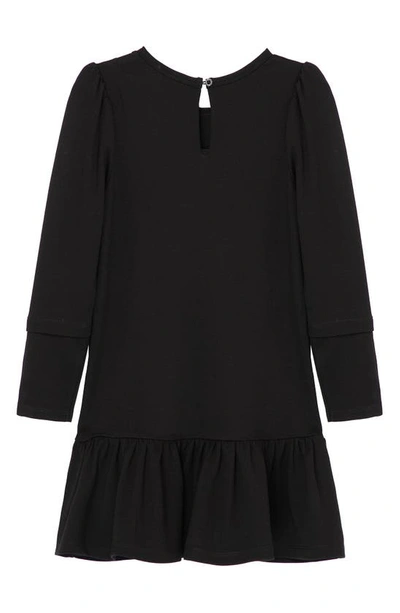 Shop Habitual Kids' Button Long Sleeve A-line Dress In Black