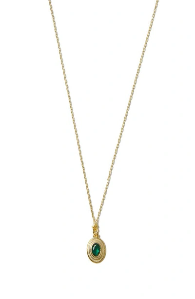 Argento Vivo Emerald Pendant Necklace In Gold