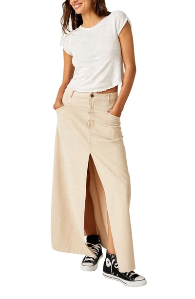 Free People As You Are Corduroy Maxi Skirt In Beechwood