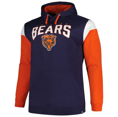 Shop Profile Navy Chicago Bears Big & Tall Trench Battle Pullover Hoodie