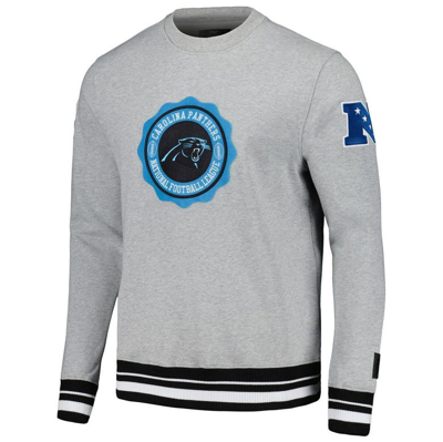 Shop Pro Standard Heather Gray Carolina Panthers Crest Emblem Pullover Sweatshirt