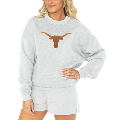 Shop Gameday Couture Ash Texas Longhorns Team Effort Pullover Sweatshirt & Shorts Sleep Set