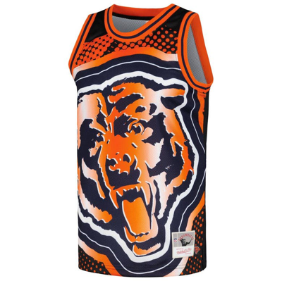 Shop Mitchell & Ness Black Chicago Bears Big Face 7.0 Fashion Tank Top In Navy