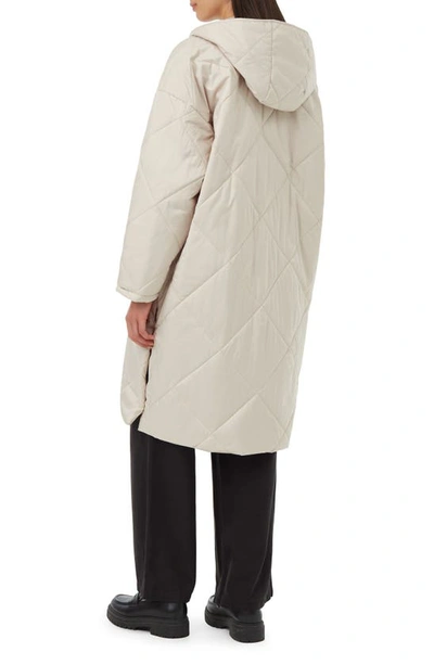 Shop Tentree Quilted Hooded Coat In Pale Oak