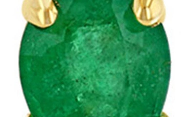 Shop Zoë Chicco Small Diamond Pavé & Emerald Hoop Drop Earrings In 14k Yellow Gold