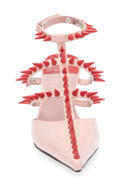 Shop Jeffrey Campbell Step-on-it Pointed Toe Pump In Pink Red Combo As Sharpen Up