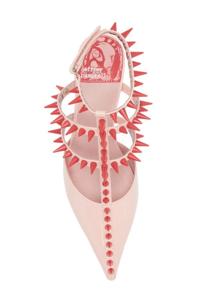Shop Jeffrey Campbell Step-on-it Pointed Toe Pump In Pink Red Combo As Sharpen Up