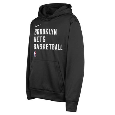 Shop Nike Youth  Black Brooklyn Nets Spotlight Performance Pullover Hoodie