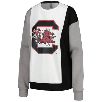 Shop Gameday Couture White/black South Carolina Gamecocks Vertical Color-block Pullover Sweatshirt