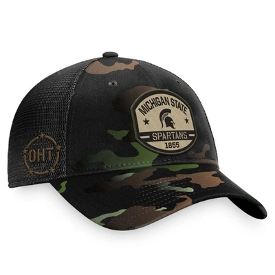 Shop Top Of The World Black Michigan State Spartans Oht Delegate Trucker Adjustable Hat