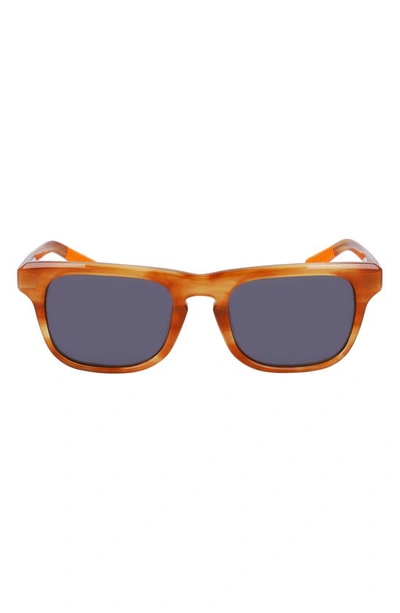 Shop Shinola 52mm Modified Rectangular Sunglasses In Amber Horn