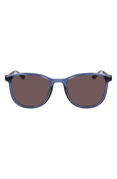 Shop Shinola 52mm Round Sunglasses In Crystal Insignia Blue