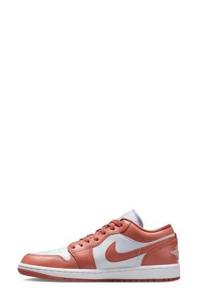 Shop Jordan Air  1 Low Sneaker In Pure Platinum/ Sky Orange