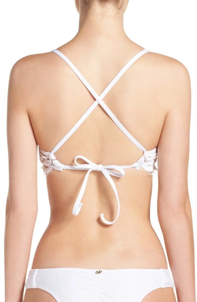 Pilyq Scalloped Lace Bikini Top In Water Lily