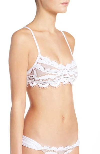 Pilyq Scalloped Lace Bikini Top In Water Lily