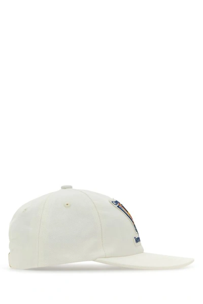 Shop Casablanca Man Ivory Cotton Baseball Hat In White