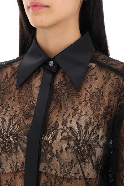 Shop Dolce & Gabbana Chantilly Lace Shirt Women In Black