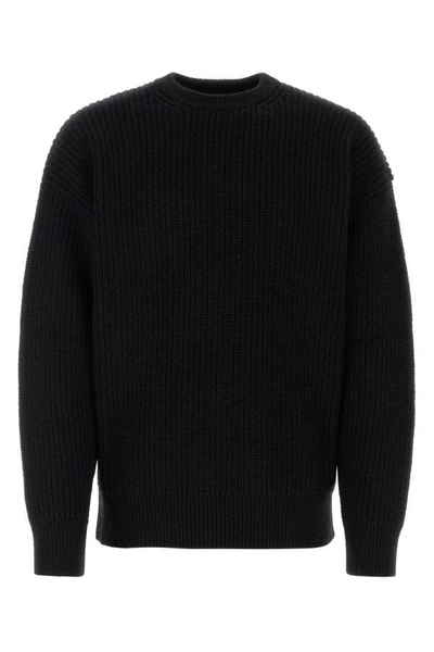 Shop Marine Serre Man Black Wool Blend Sweater