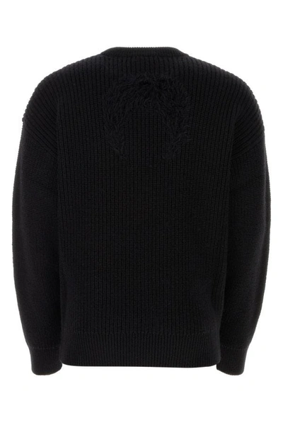 Shop Marine Serre Man Black Wool Blend Sweater