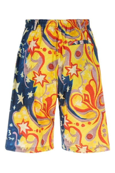 Shop Marni Man Printed Poplin Bermuda Shorts In Multicolor