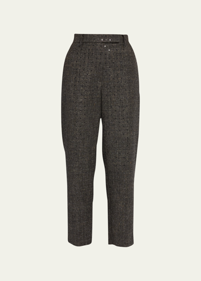 Shop Brunello Cucinelli Wool Melange Sequined Trousers In C002 Grey