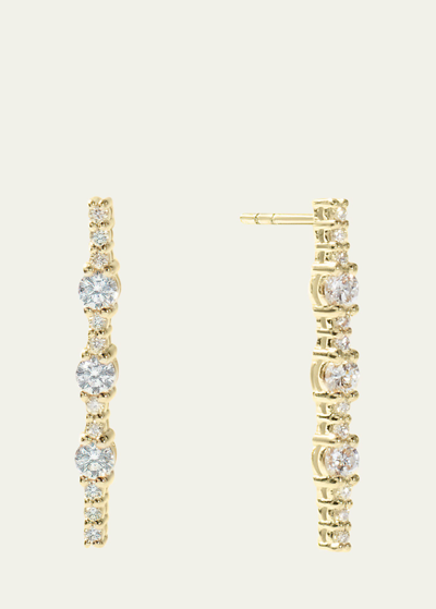 Shop Lana 14k Yellow Gold Flawless Linear Earrings With Diamonds, 22mm In Yg