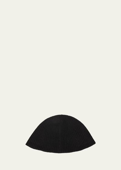Shop Yves Salomon Cashmere And Wool Knit Beanie In C99 Noir