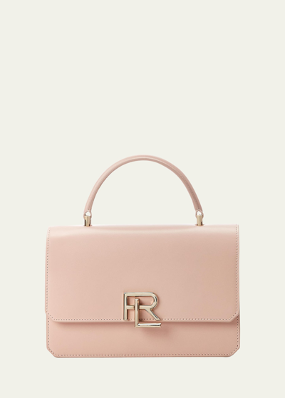 Shop Ralph Lauren Rl 888 Flap Leather Top-handle Bag In Blush
