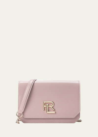 Shop Ralph Lauren Rl 888 Mini Leather Chain Crossbody Bag In Mauve