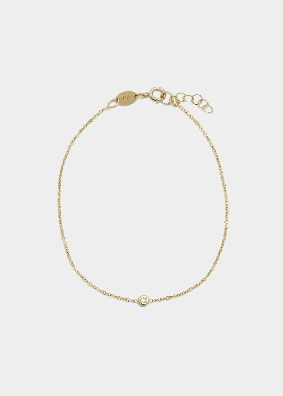 Shop Zoe Lev Jewelry 14k Gold Mini Bezel Diamond 0.03ct Bracelet