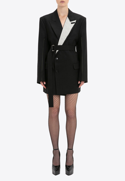 Shop Victoria Beckham Double-breasted Mini Blazer Dress In Black