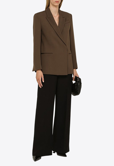 Shop Calvin Klein Double-breasted Tailored Blazer In Brown