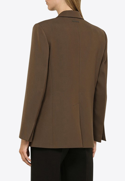 Shop Calvin Klein Double-breasted Tailored Blazer In Brown